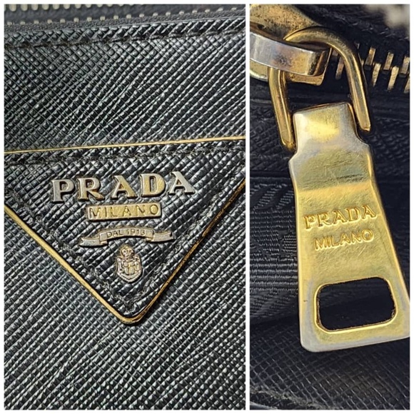Authentic PRADA Saffiano Small Galleria Double Zip Tote Bag Black - Picture 11 of 15